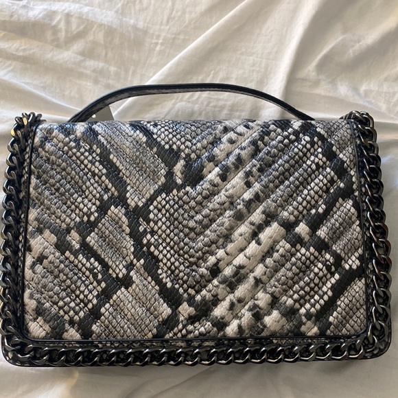 Aldo grey and black snake skin crossbody purse. - Picture 1 of 3